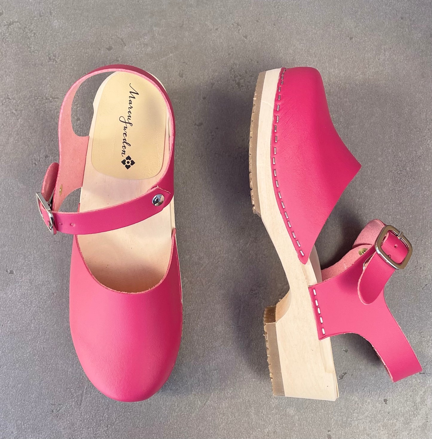Greta vegan, träsko, rosa
