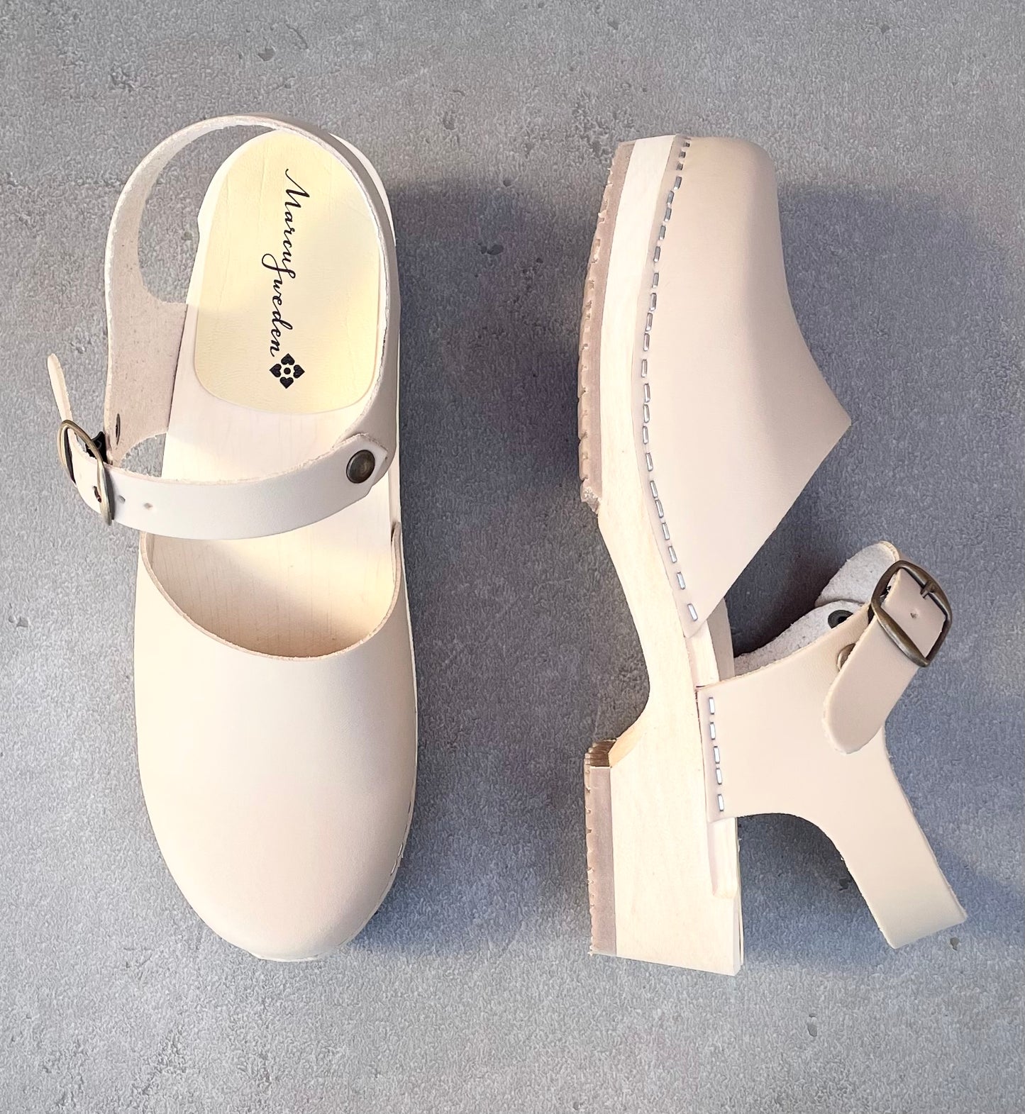 Greta vegan, träsko, beige