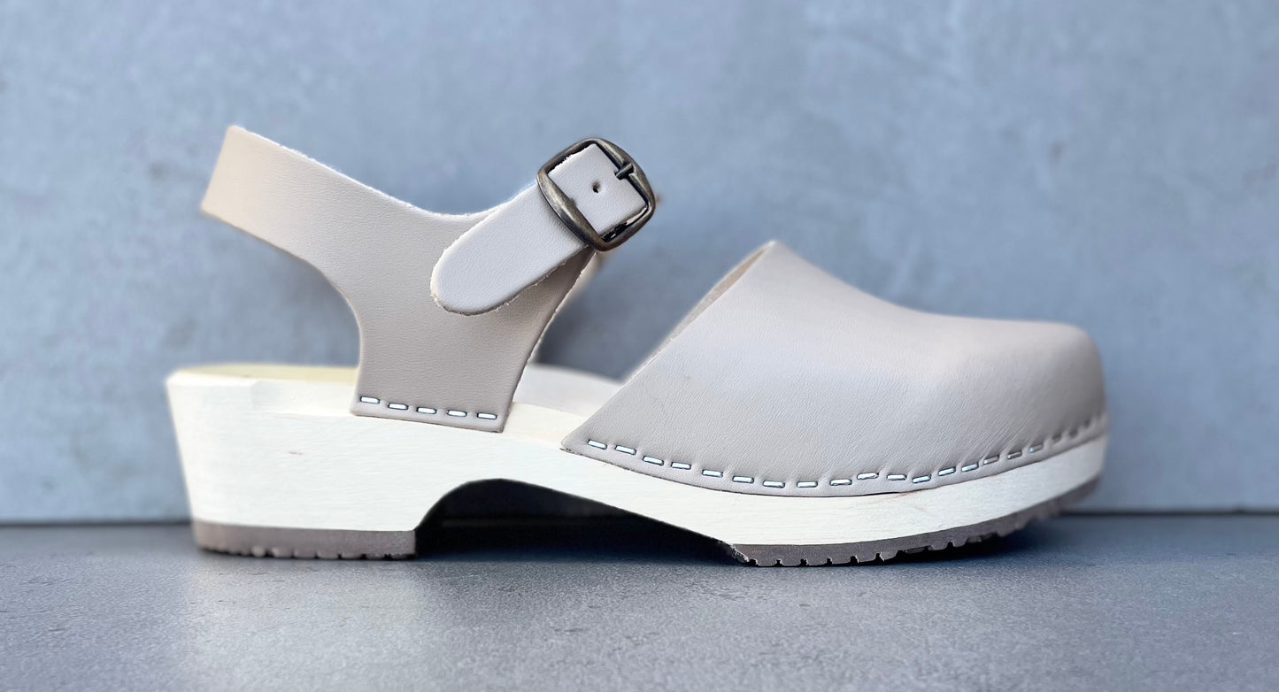 Greta vegan, träsko, beige