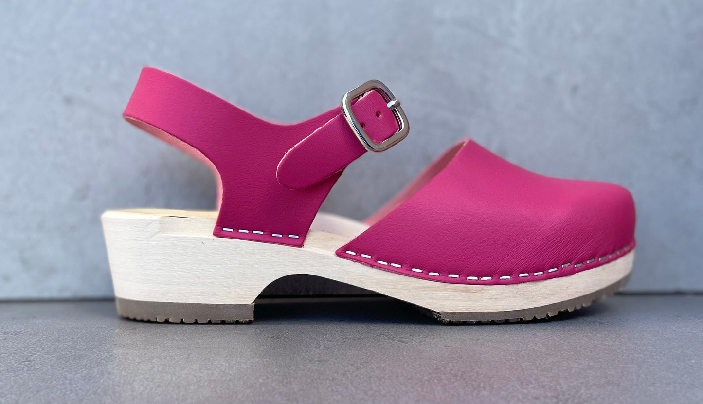 Greta vegan, träsko, rosa